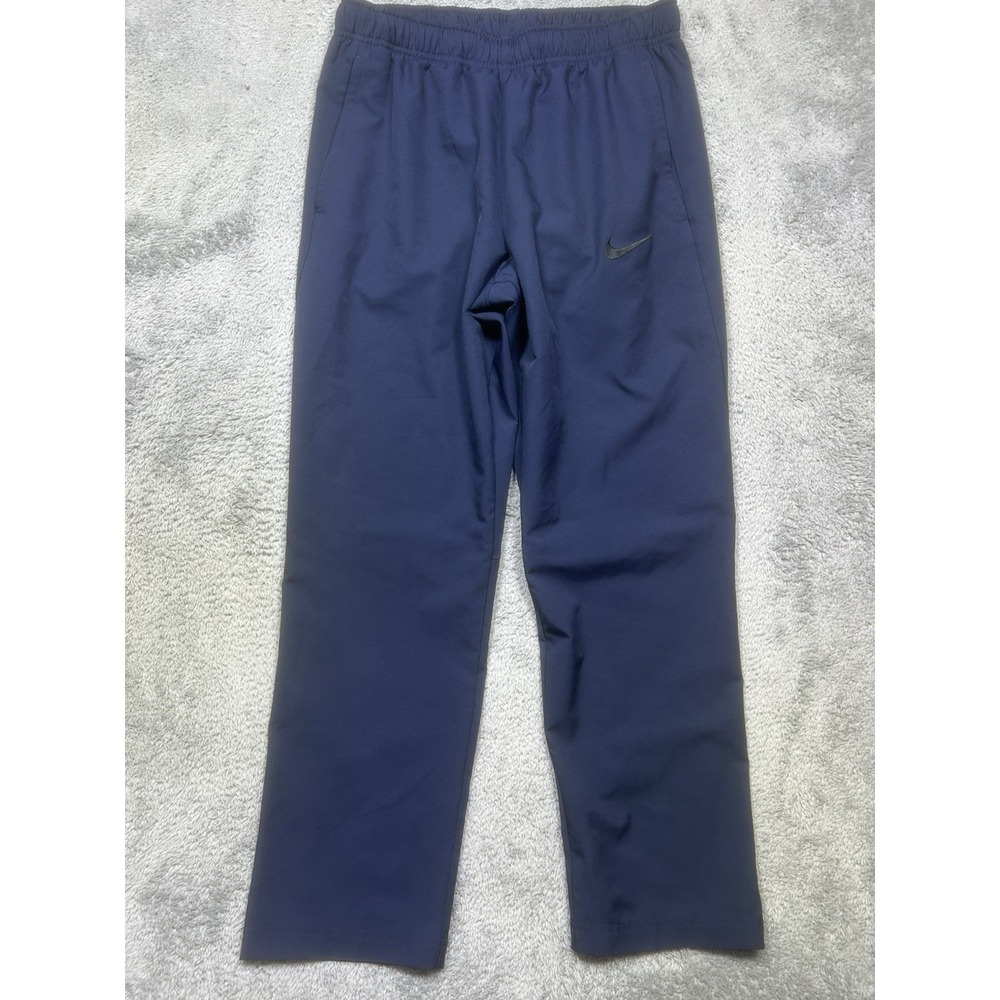 Nike Pants Mens L Navy Dri-Fit Woven Training Team Track Running Baggy Gym EUC